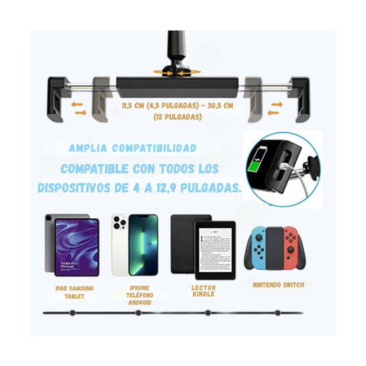 Base Soporte Multifuncional Brazo Flexible Para Tablet Y Celular