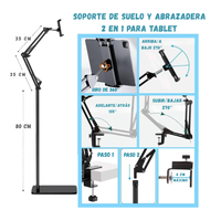 Base Soporte Multifuncional Brazo Flexible Para Tablet Y Celular