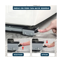 Base deslizante ajustable  con freno para mover electrodomesticos pesados