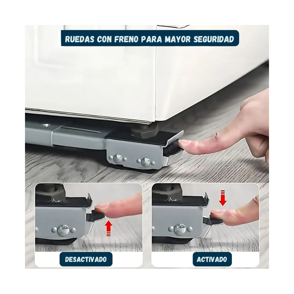 Base deslizante ajustable  con freno para mover electrodomesticos pesados