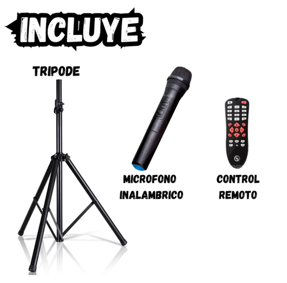 Parlante Sonivox Vs-s2285 Recargable 12 Pulgadas Tripode+mic