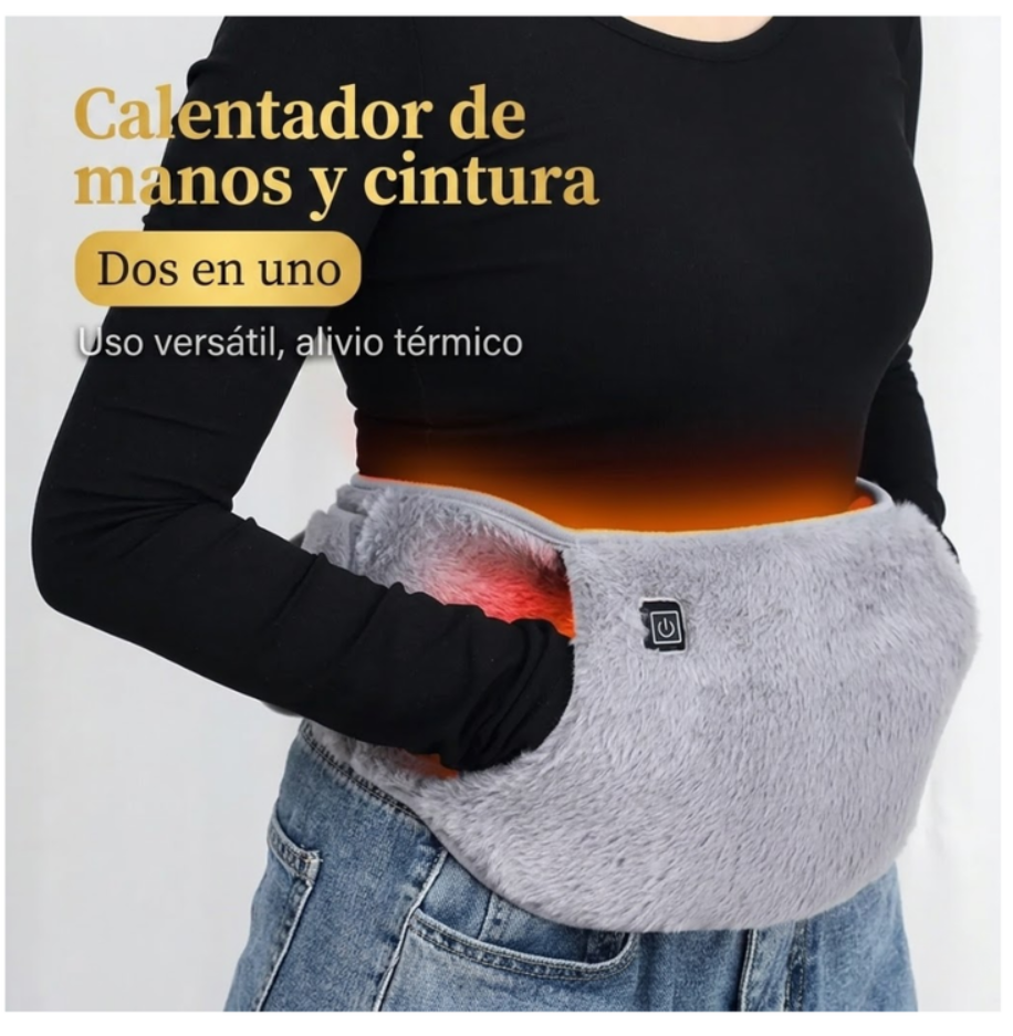 Cinturón Térmico USB Alivia Dolor Lumbar Calor Ajustable