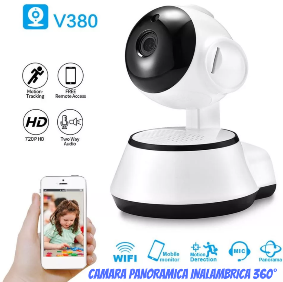 Cámara De Seguridad Wifi Inteligente 720p Robótica V380 Q6