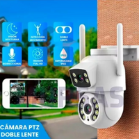Cámara Ip Exterior Wifi Movimiento Nocturna Ip66 Doble Lente