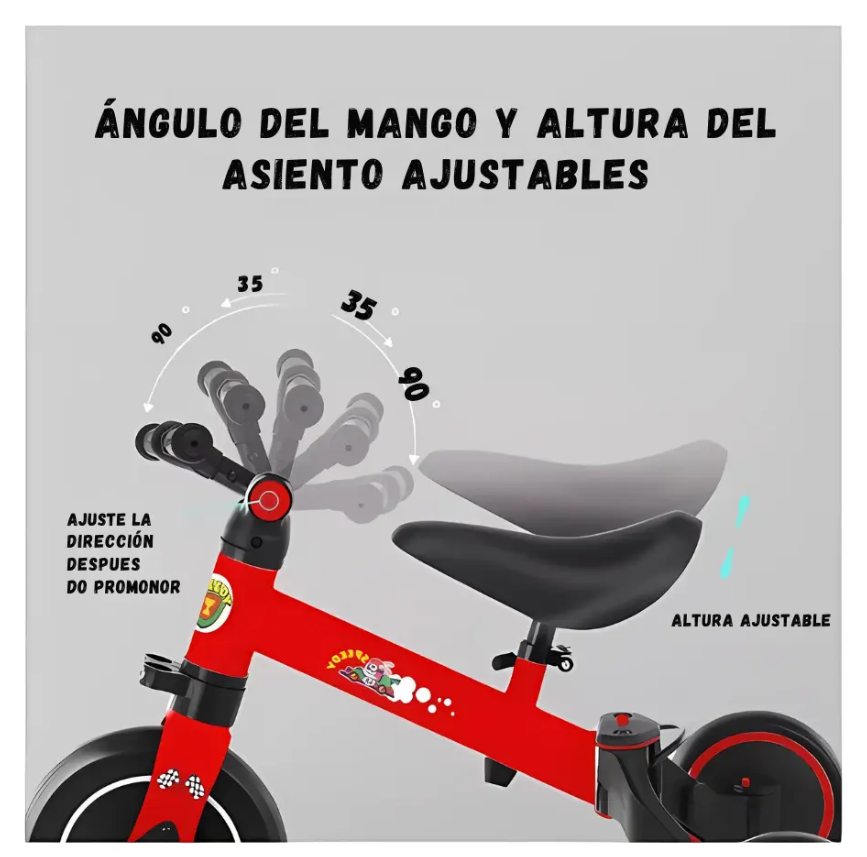 Bicicleta De Equilibrio Infantil 3 En 1 Con Pedales