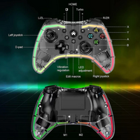 Control Inalambrico Gamepad Transparente Rgb Joystick Bsp-s3