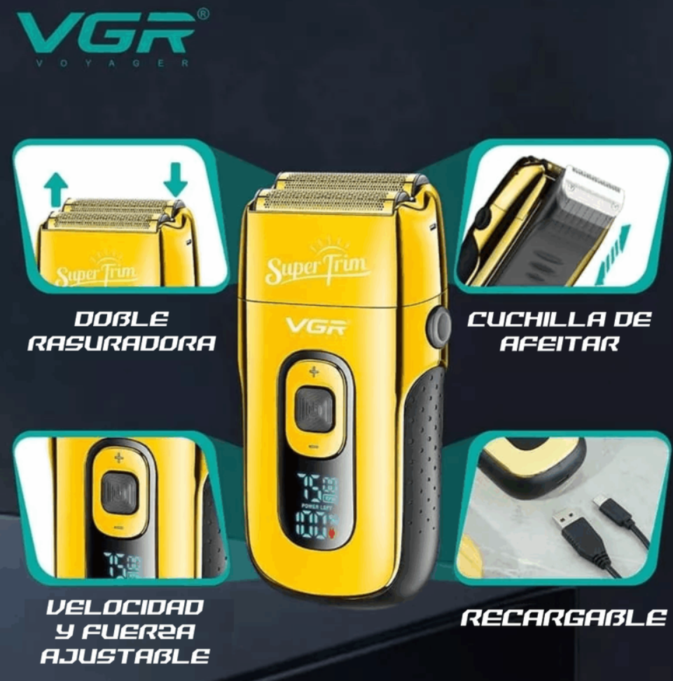 Máquina De Afeitar Shaver Rasuradora Super Trim Vgr V-332