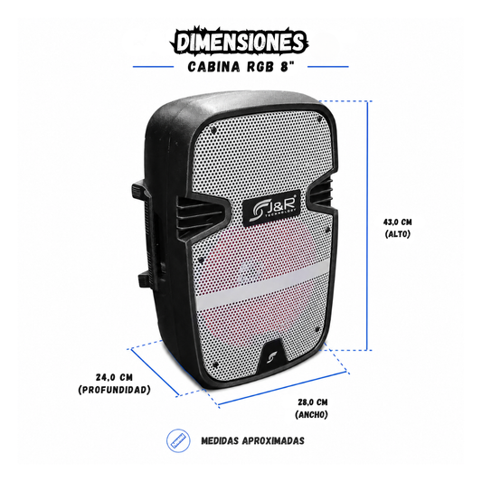 Cabina De Sonido Recargable Rgb 8" Tripode + Control y Microfono J5245
