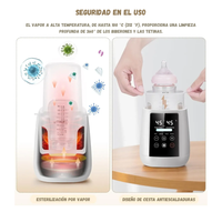 Calentador y Esterilizador De Biberones 6 en 1 Pantalla Led
