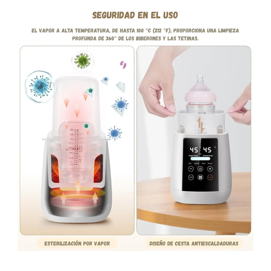 Calentador y Esterilizador De Biberones 6 en 1 Pantalla Led