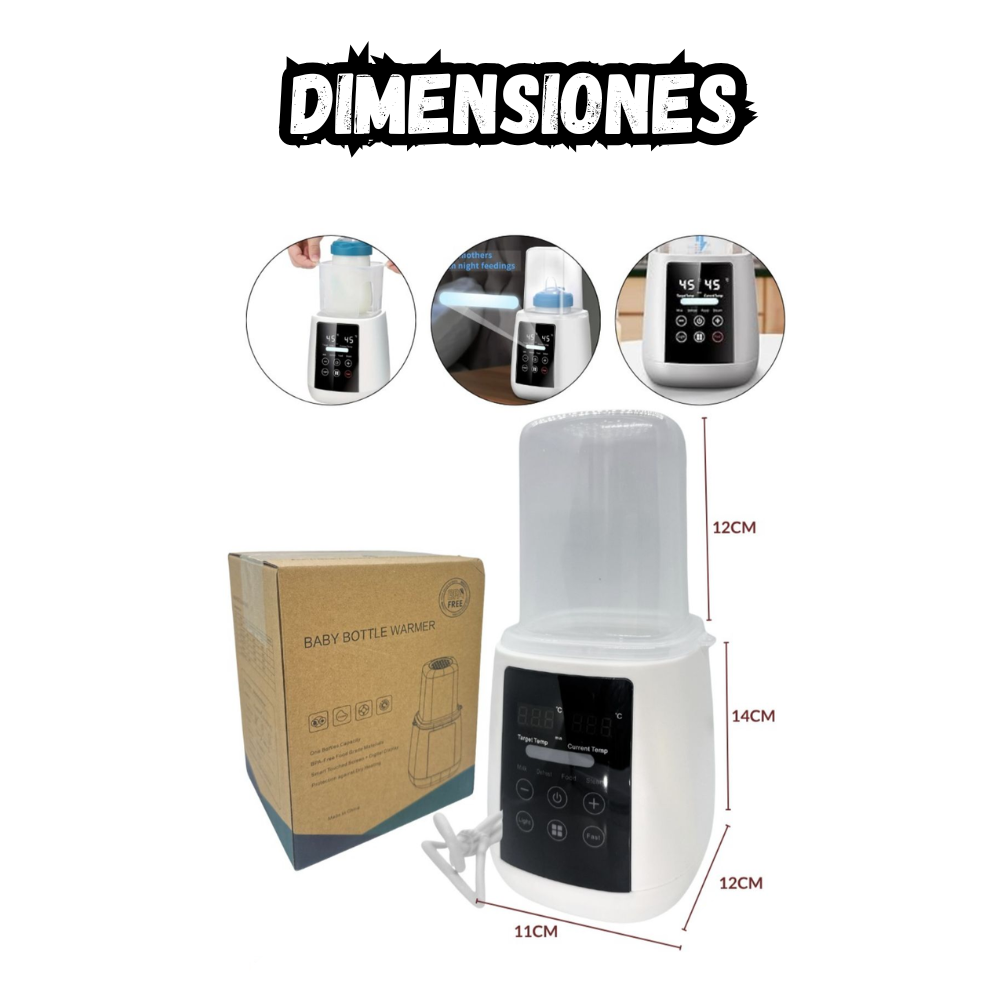 Calentador y Esterilizador De Biberones 6 en 1 Pantalla Led