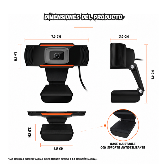 Camara Web Para PC HD 720P Con Microfono y Cancelacion De Ruido