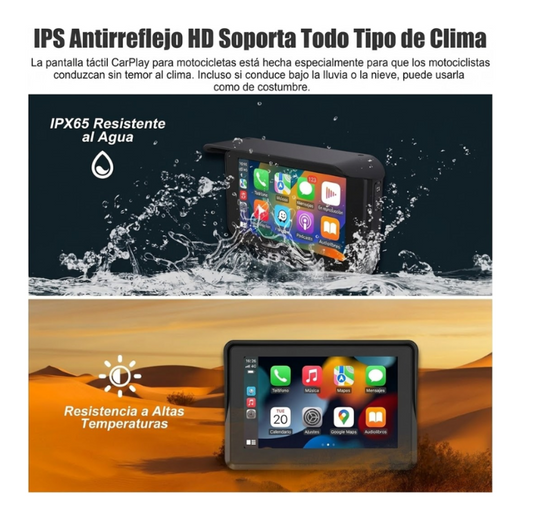 Carplay Moto 2 Camaras Dash Cam Pantalla Gps Hd Generico