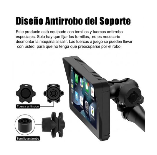 Carplay Moto 2 Camaras Dash Cam Pantalla Gps Hd Generico
