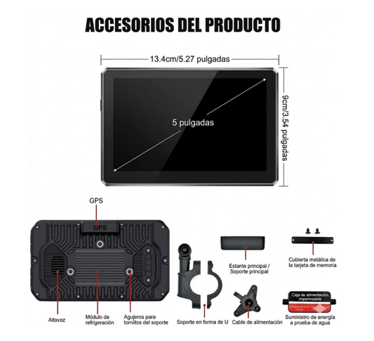 Carplay Moto 2 Camaras Dash Cam Pantalla Gps Hd Generico