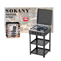 Estufa a  gas 4 puestos Sokany potente 8KW con base estable multifuncional