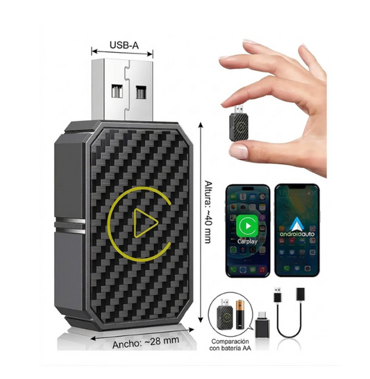 Mini Adaptador Apple Carplay Y Android Auto Inalámbrico 2en1