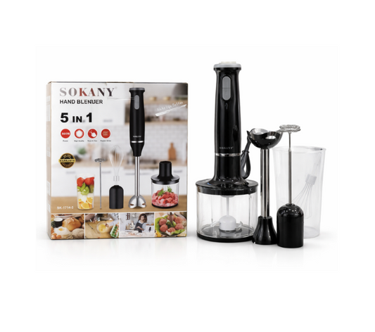 Batidora De Mano Electrica 5 en 1 Sokany Potente Multifuncional 800W