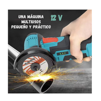 Mini pulidora angular inalambrica 12V alta potencia doble bateria