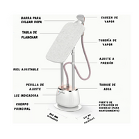 Plancha ropa a vapor vertical profesional Practico 1800W