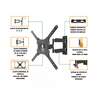 Soporte Base Pared Para Tv Brazo Articulado De 32 A 60 Pulgadas P-40