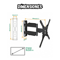 Soporte Base Pared Para Tv Brazo Articulado De 32 A 60 Pulgadas P-40