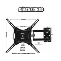 Base Soporte Pared Para Tv Brazo Mobible Para Vesa 14 A 55 Pulgadas