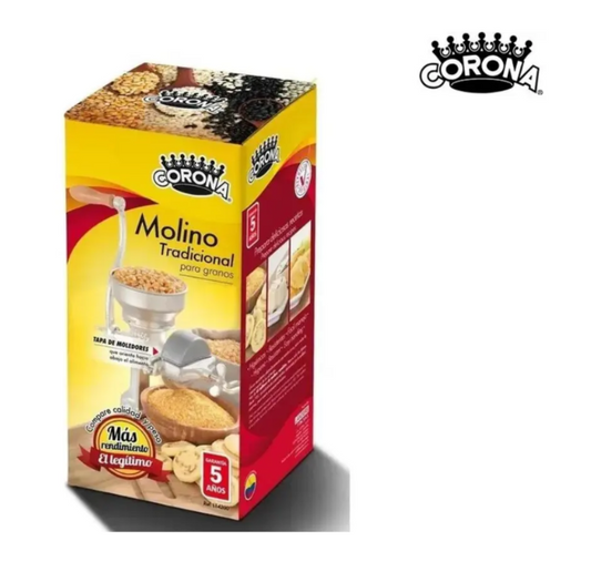 Molino De Maíz Corona Original Tradicional Maquina De Moler