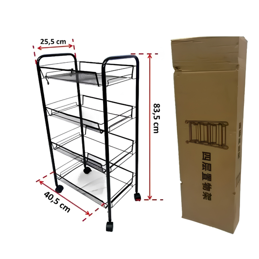 Carrito Organizador Multiusos 4 Niveles Con Ruedas Cocina Baño