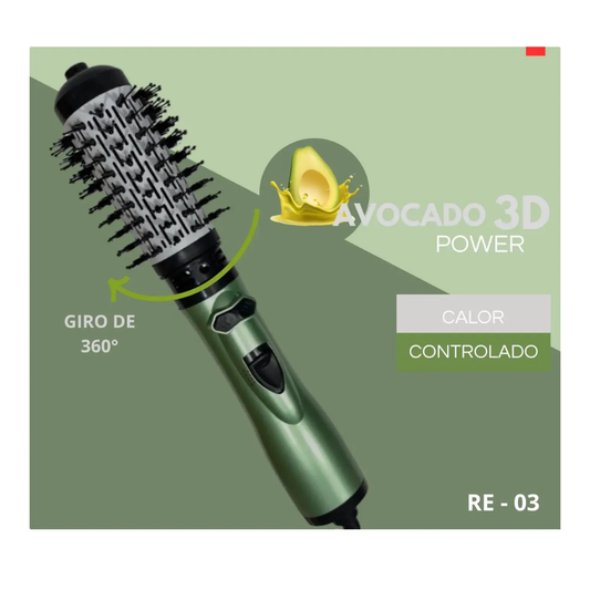 Cepillo Secador Moldeador Eléctrico Giratorio 3 En 1 Profesional