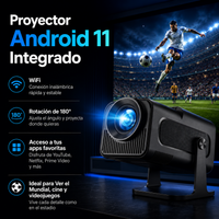 KIT MUNDIAL Proyector Full HD Android + Telon Electrico 100"