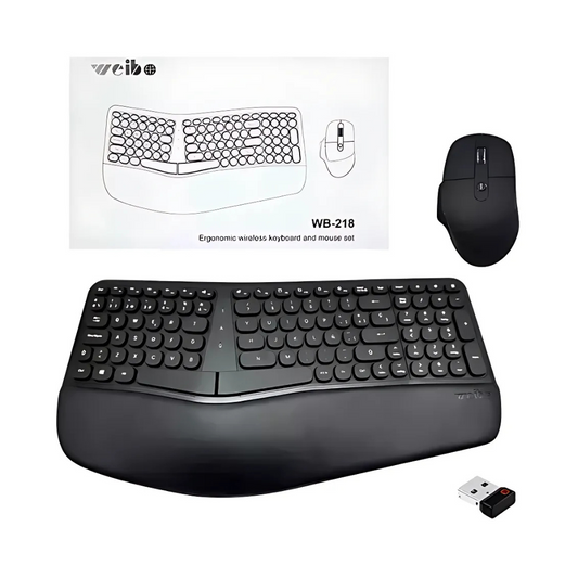 Combo Teclado y Mouse Ergonomico Inalambrico 218