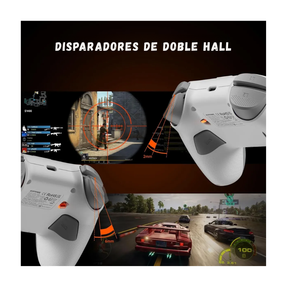 Control Gamer  Bluetooth Rgb EchtPower Hall Perfect+ Receptor