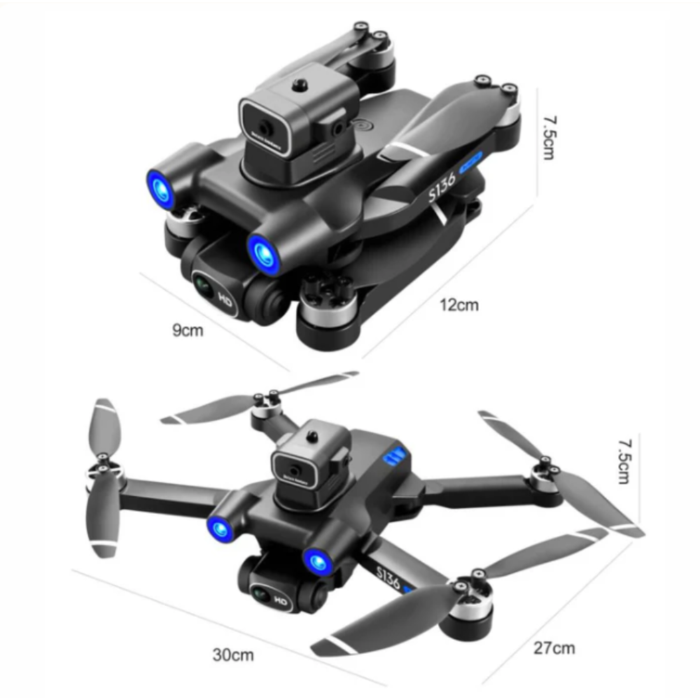 DRONE PROFESIONAL GPS MOTOR BRUSHLESS CAMARA DUAL 720P WIFI 5G SENSOR DE EVITACIÓN DE OBSTÁCULOS S136 MINI
