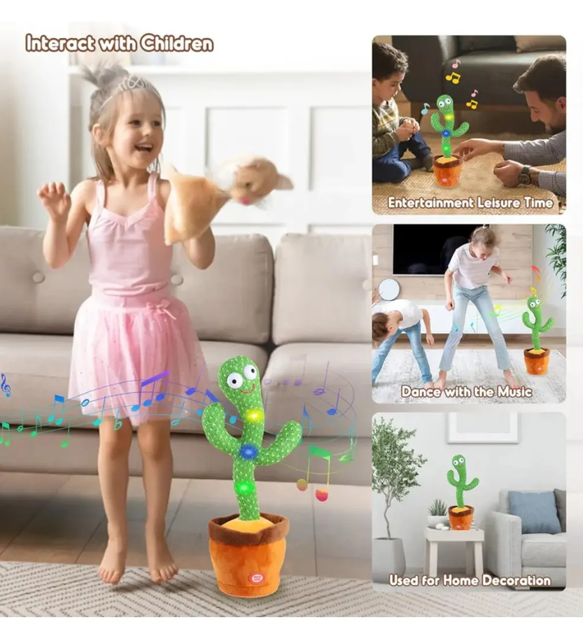 Cactus Bailarín Recargable Imita Voces + Canciones Incluidas