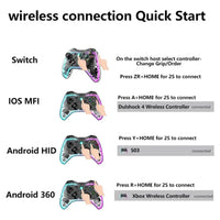 Control Inalambrico Gamepad Transparente Rgb Joystick Bsp-s3