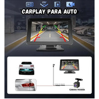 Carplay Tactil Carro Moto 7 Fullhd Bluetooth Camara Reversa Negro