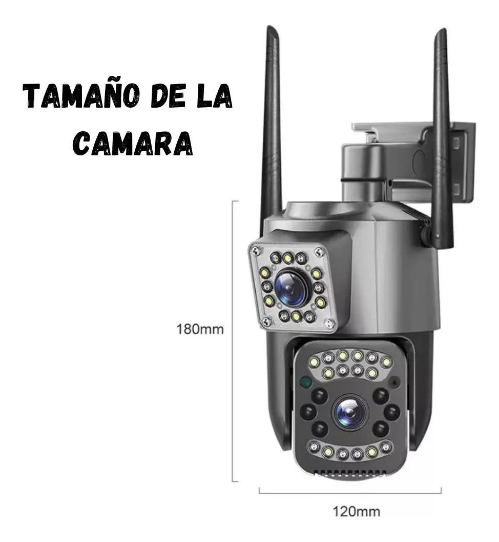 Cámara Ip Exterior Doble Lente Wifi Vision Nocturna 360 V380