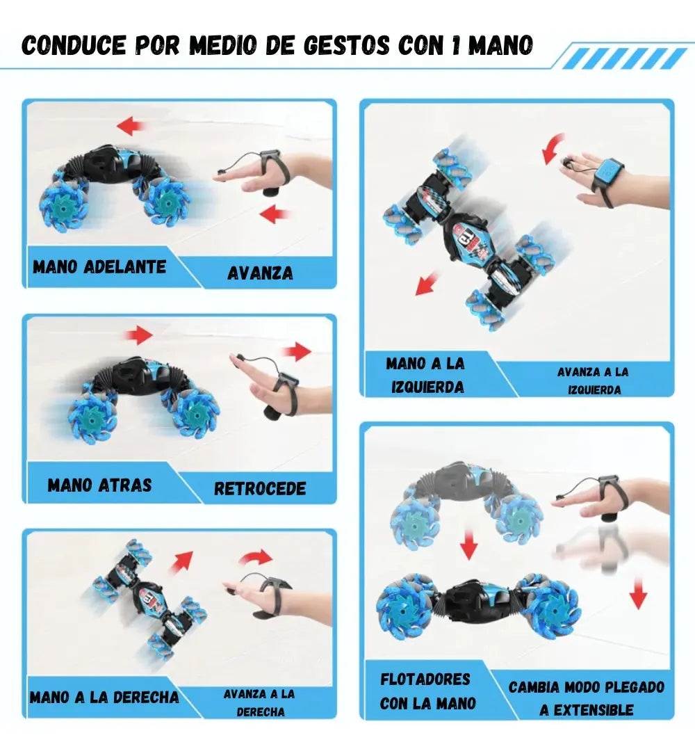 Carro A Control Remoto Acrobacias Control De Gestos Luz Led