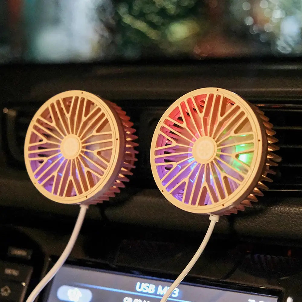 Ventilador Portatil 360° Luz Rgb Cable Usb Veloz 3 Niveles
