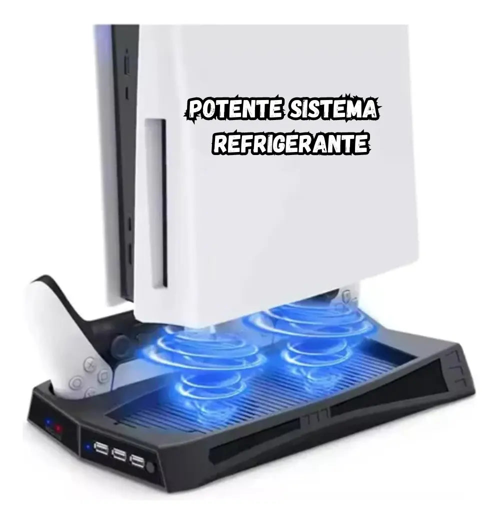 Base Refrigerante Para Play 5 Estación De Carga Dual 3 Usb