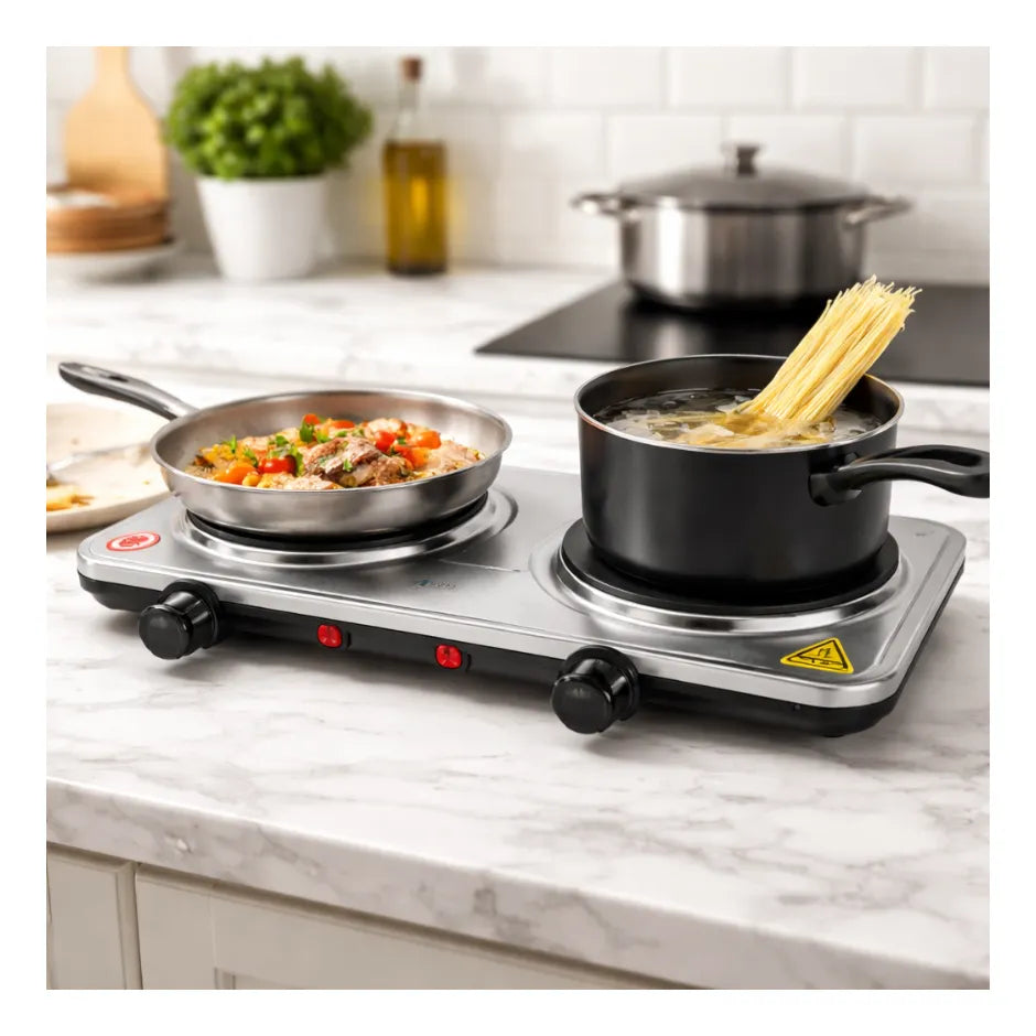 Estufa Sokany Eléctrica Doble Hornilla Portátil 2000W para Cocina Práctica