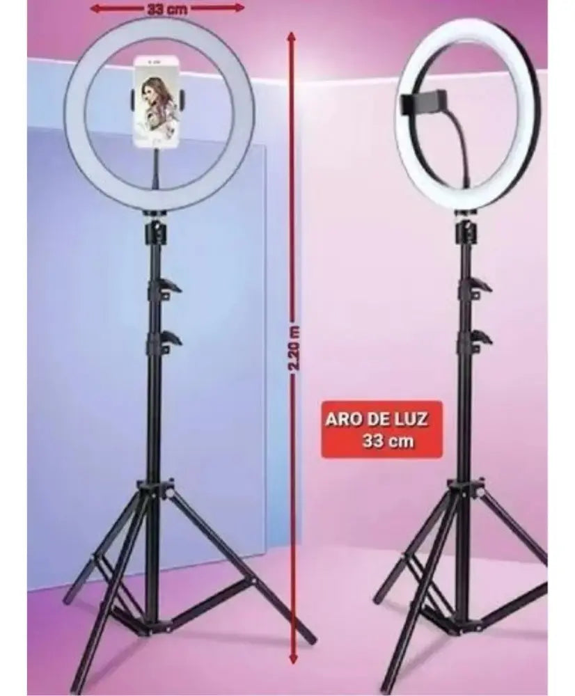 Aro Luz Led Para Fotografia Y Video 33cm Con Tripode 2.20 Mt