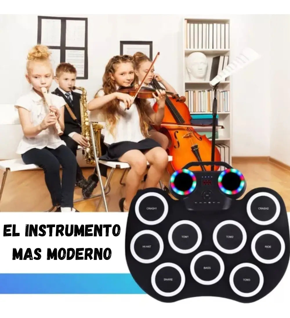 Batería Electrónica Musical Bluetooth Recargable Con Pedales