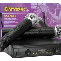 Kit Microfonos Inalambricos Wvngr Sm-58 Receptor Uhf Karaoke