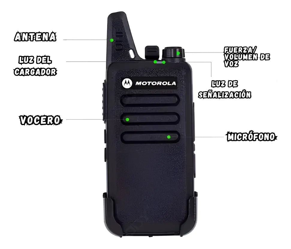 Combo Radios Walkie Talkie C1 Con Manos Libres Recargable Profesional