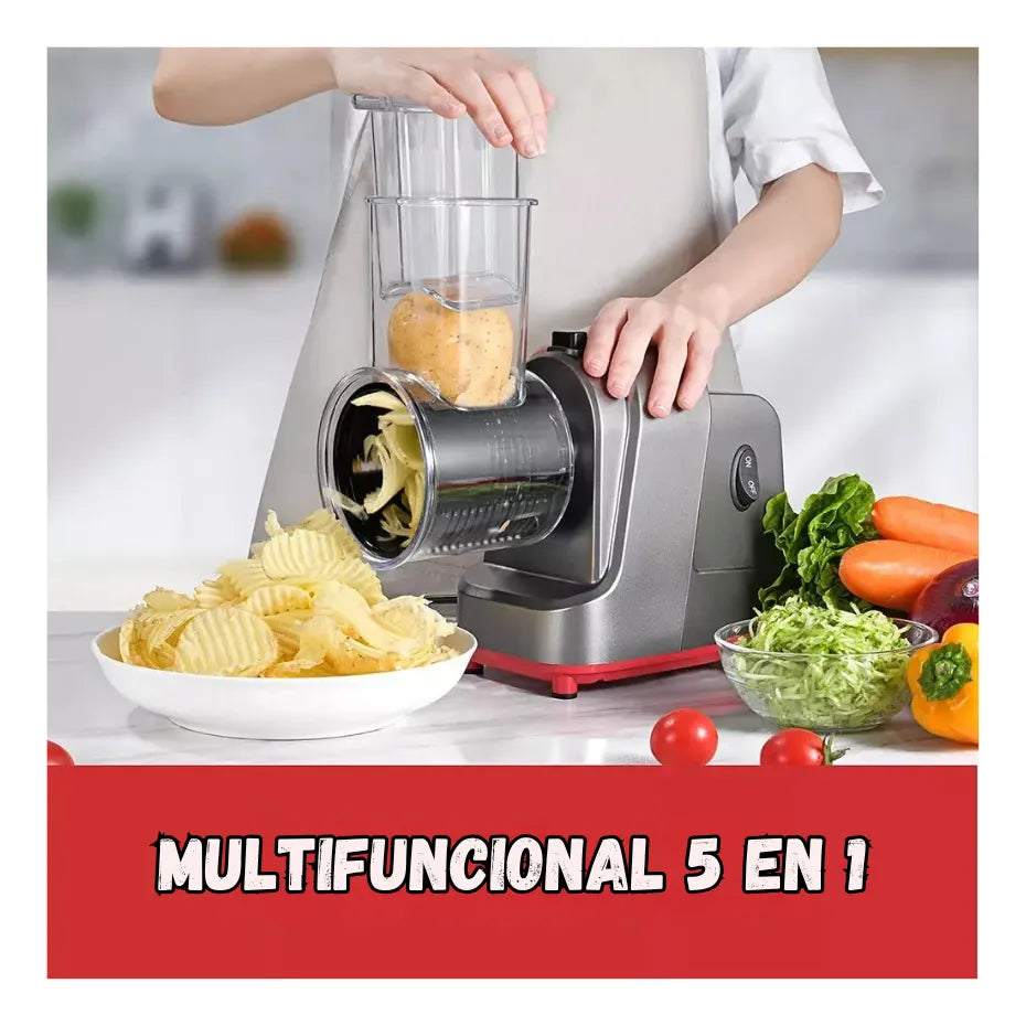 Rallador Cortador De Vegetales Multifuncional Electrico 5 en 1 500W