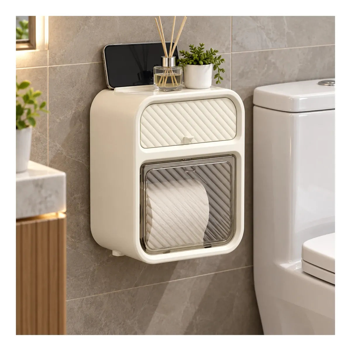 Organizador De Papel Higienico Con Estante Impermeable Para Baño