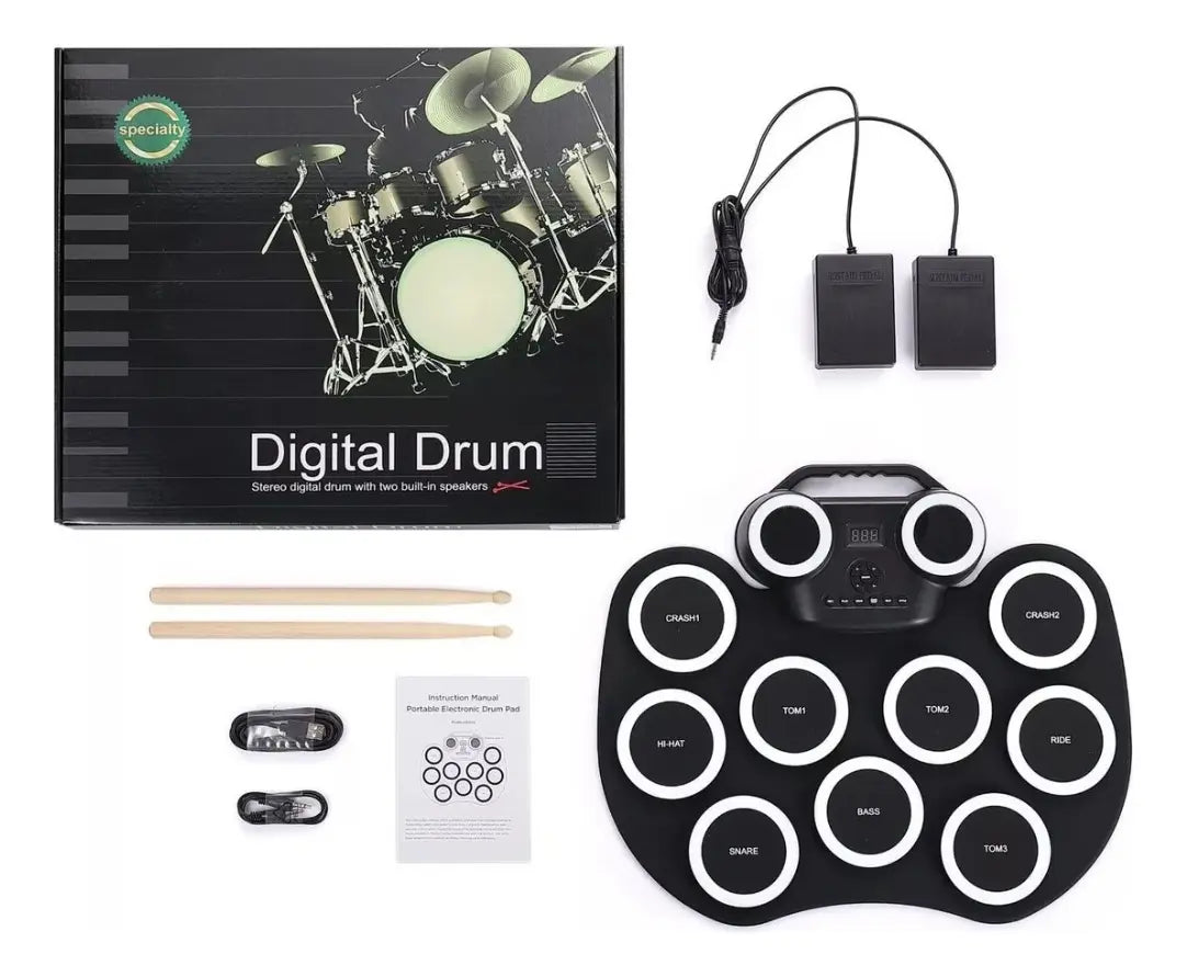 Batería Electrónica Musical Bluetooth Recargable Con Pedales