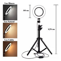 Aro Luz Led Para Fotografia Y Video 33cm Con Tripode 2.20 Mt